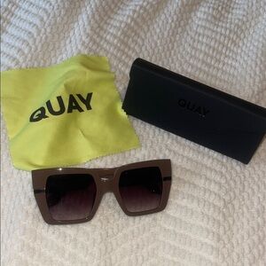 Quay Australia Brown Square Sunglasses